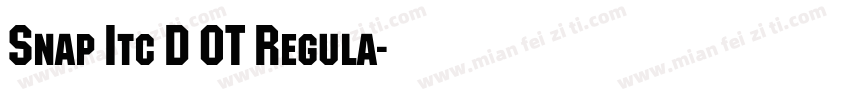 Snap Itc D OT Regula字体转换